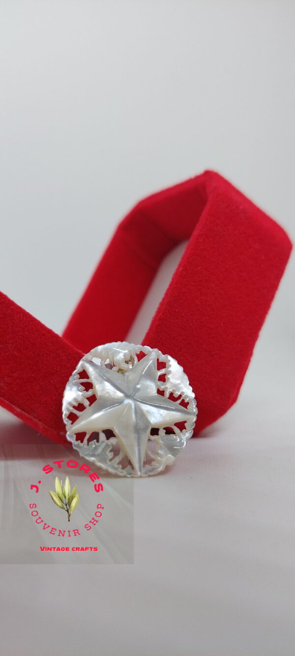 Mother of pearl handmade brooch star bevel