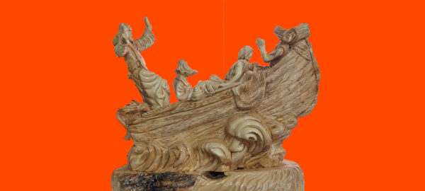 olive wood boat storm calm miracle